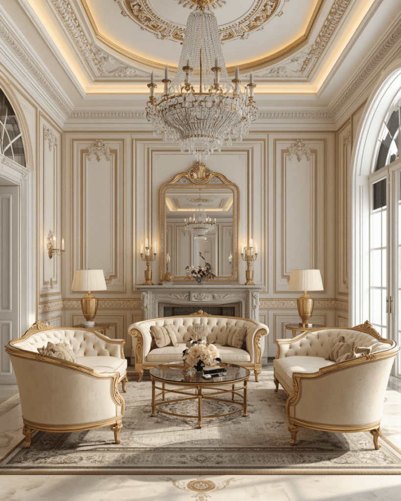 6. Sophisticated Interior Design with Crystal Chandeliers