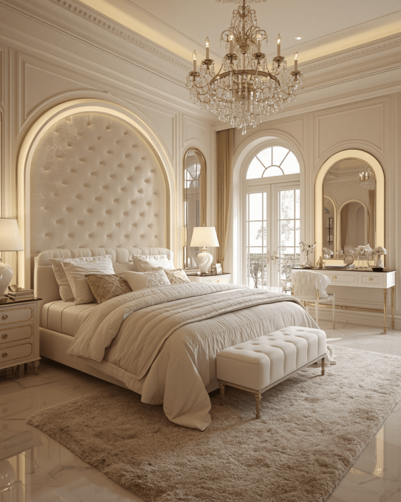 9. Luxurious White Bedroom Design for Elegant Interiors