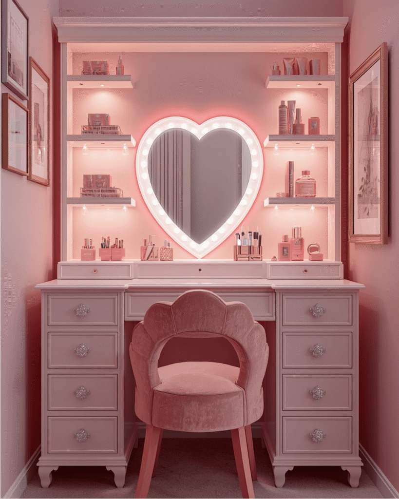 3. Modern Vanity Table Design with Storage Solutions