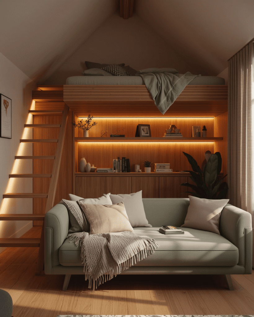 1. Cozy Loft Bedroom Design Ideas for Small Apartments