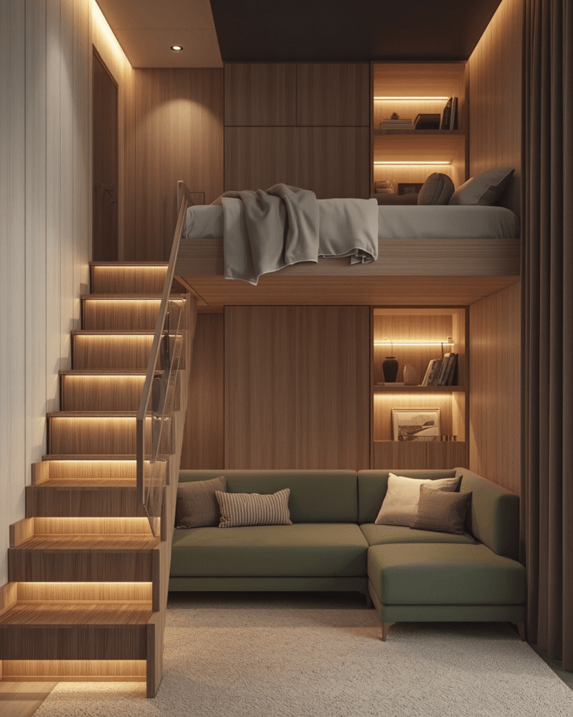 2. Modern Space-Saving Bedroom Interior Inspiration