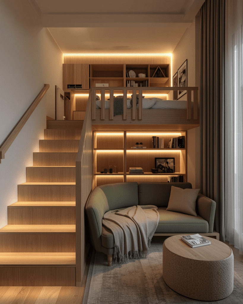 5. Stylish Japanese-Inspired Loft Bedroom Decor