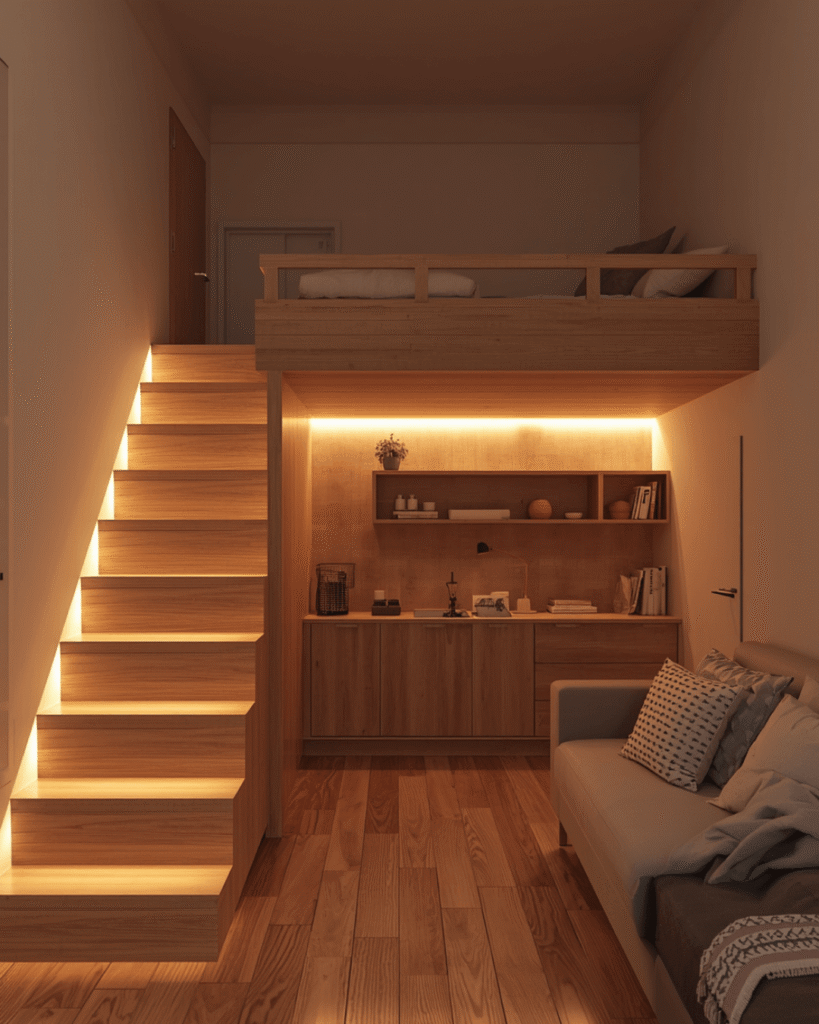 6. Cozy Wooden Loft Apartment Design for Modern Living