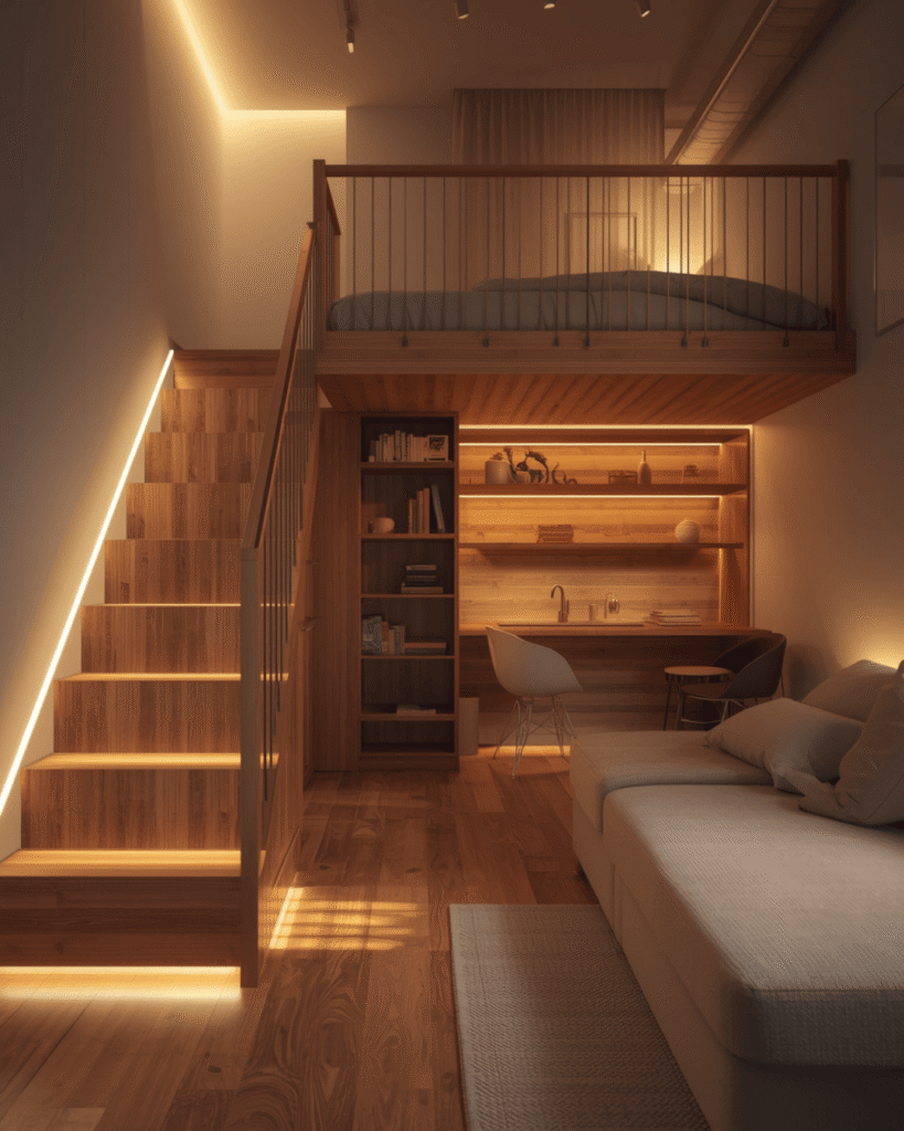 3. Elegant Small Apartment Loft Bedroom Ideas