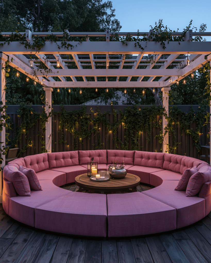 6. Cozy Pink Outdoor Lounge Ideas for a Dreamy Backyard Retreat