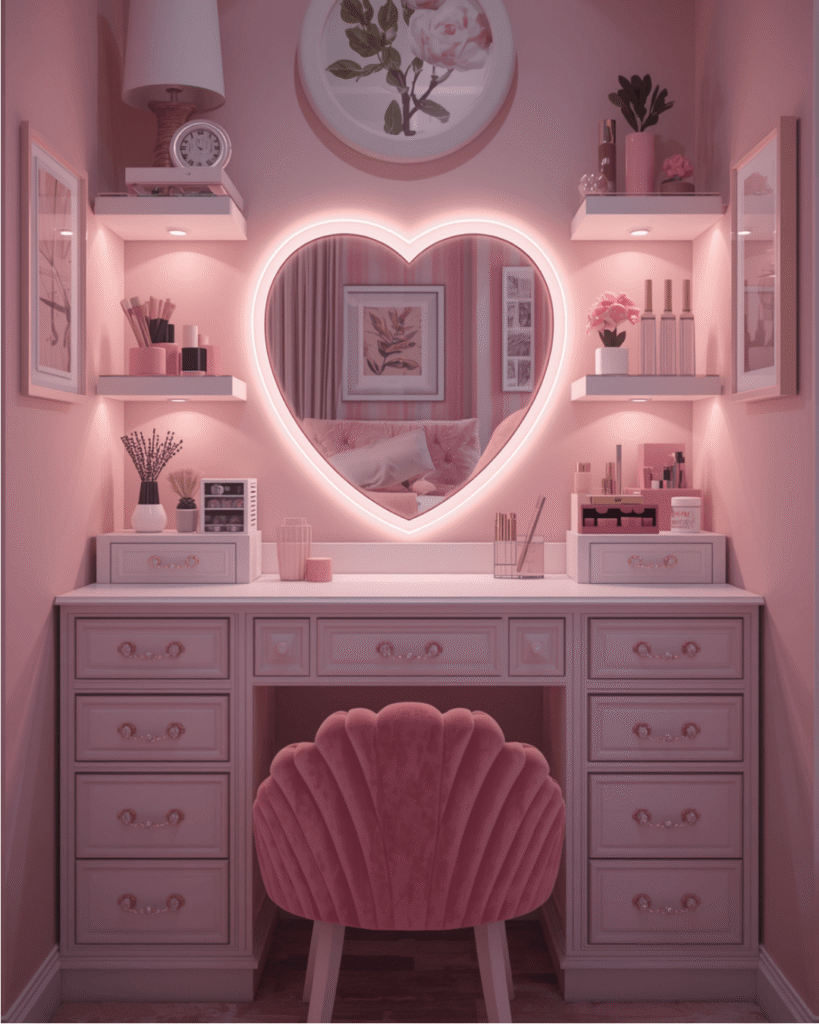 4. Heart Mirror Bedroom Decor Ideas That Add Personality
