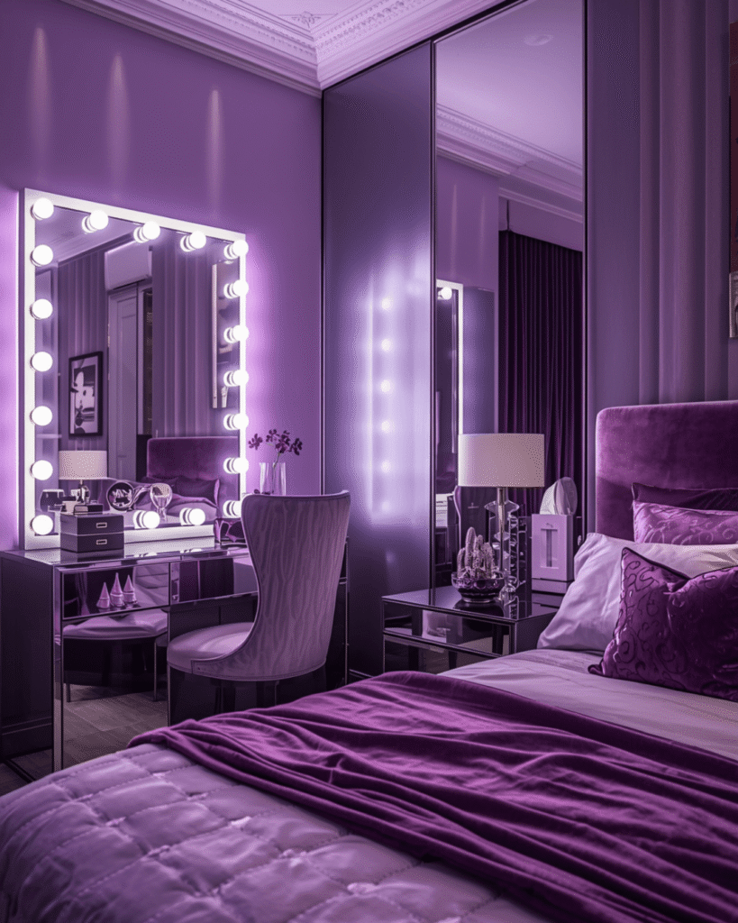 2.Modern Vanity Mirror Bedroom Setup 