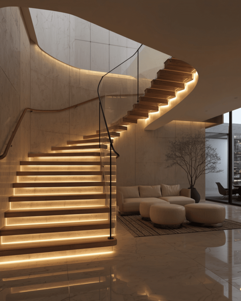 5. Stylish Floating Staircase Decor for Modern Homes