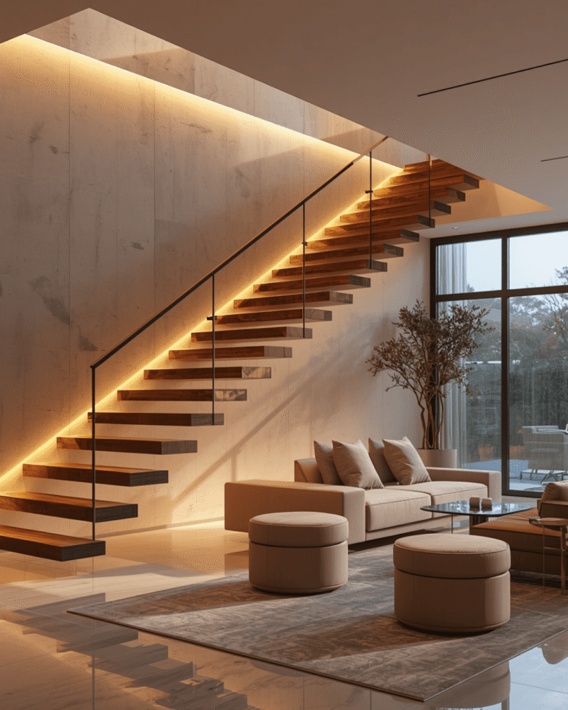 1. Modern Floating Staircase Design Ideas for Luxury Homes