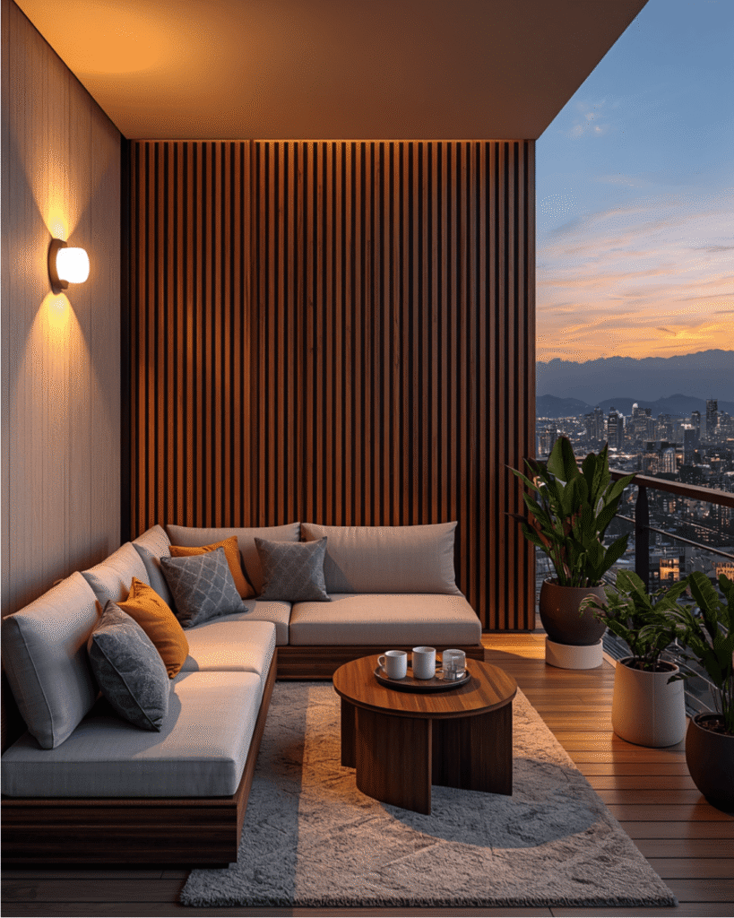 5. How to Create a Relaxing Balcony Lounge with Plants and Lighting