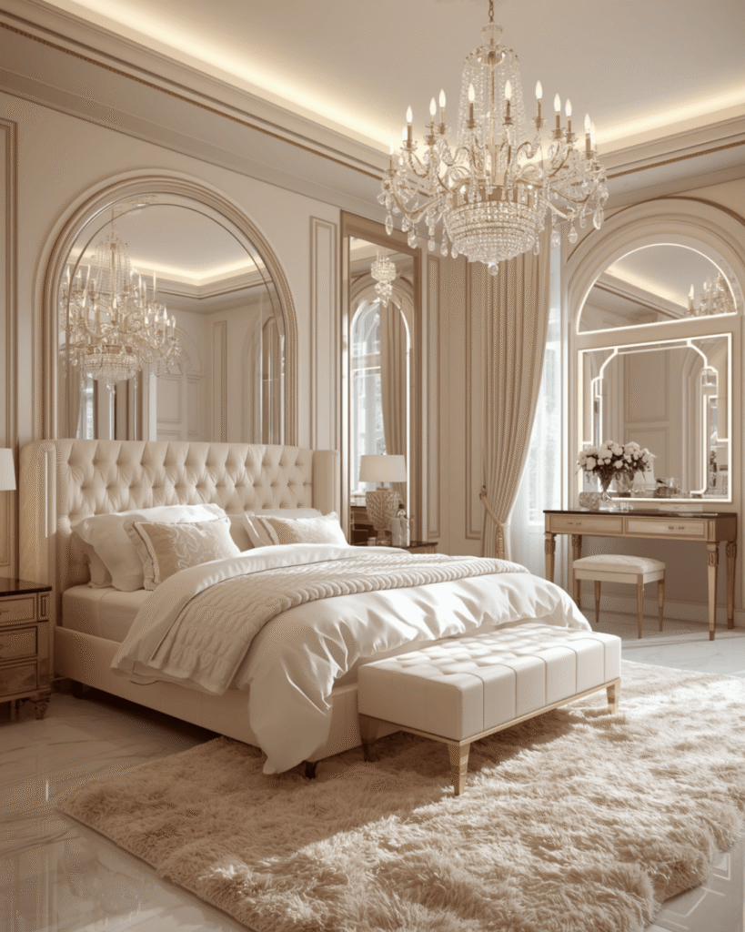 8. Stylish Glam Bedroom Decor with Plush Furniture
