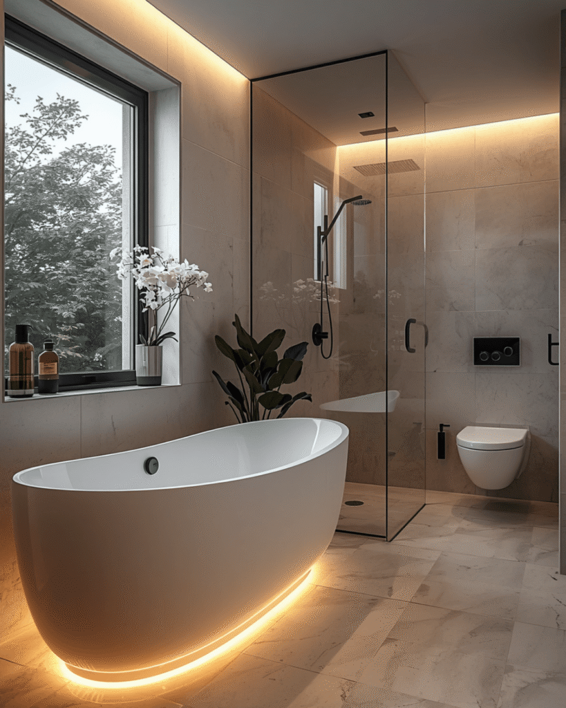 6. Minimalist Spa Bathroom Decor with Neutral Colors