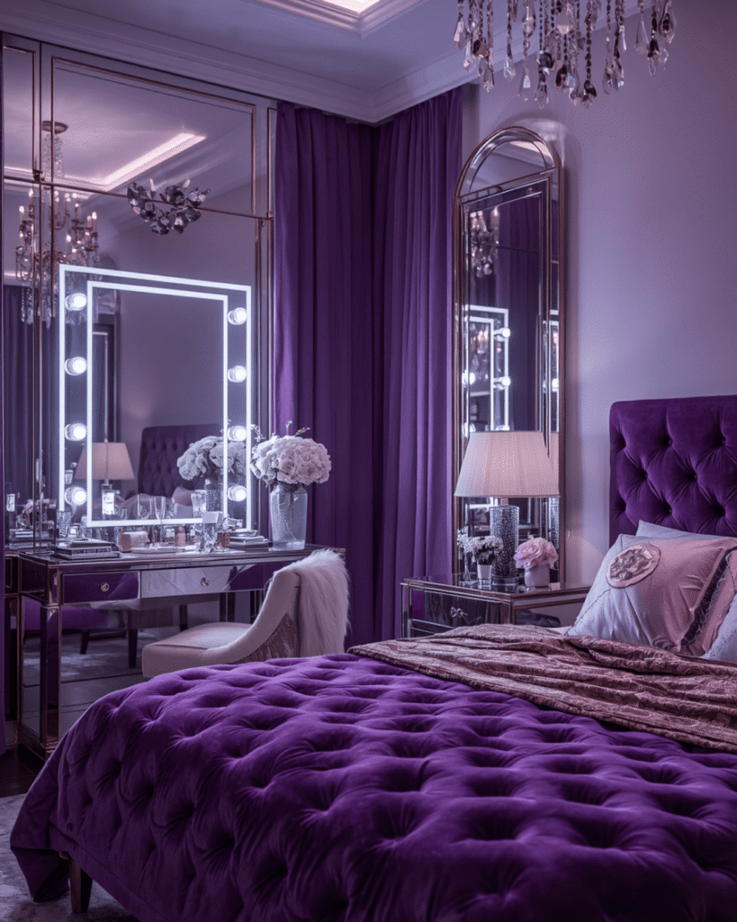 3.Elegant Purple Bedroom Decor Ideas
