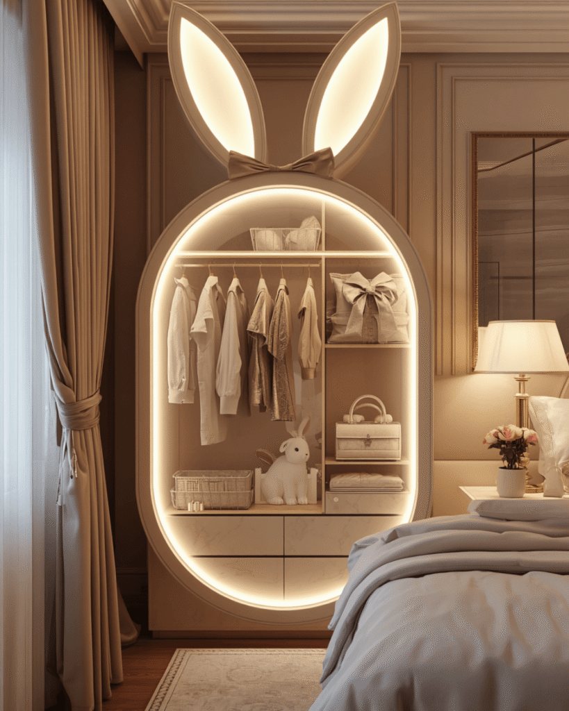 3. Elegant Bunny-Themed Closet Ideas for Modern Interiors