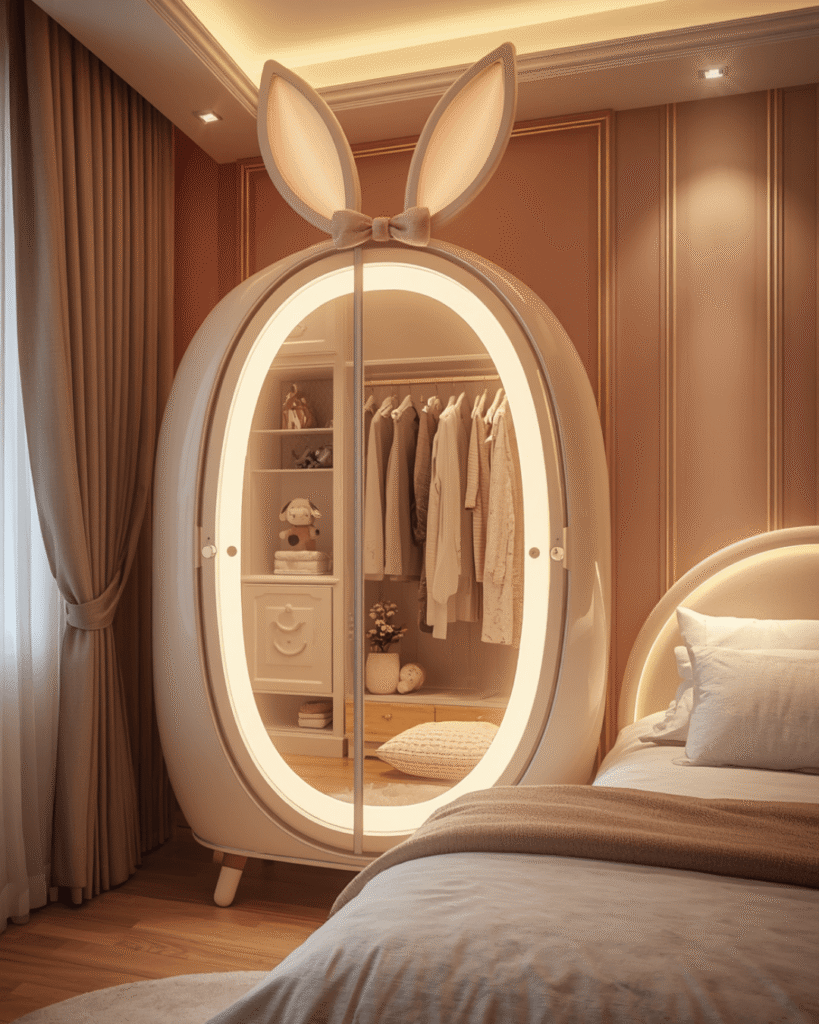 6. Cozy Luxury Children’s Bedroom with Bunny Closet