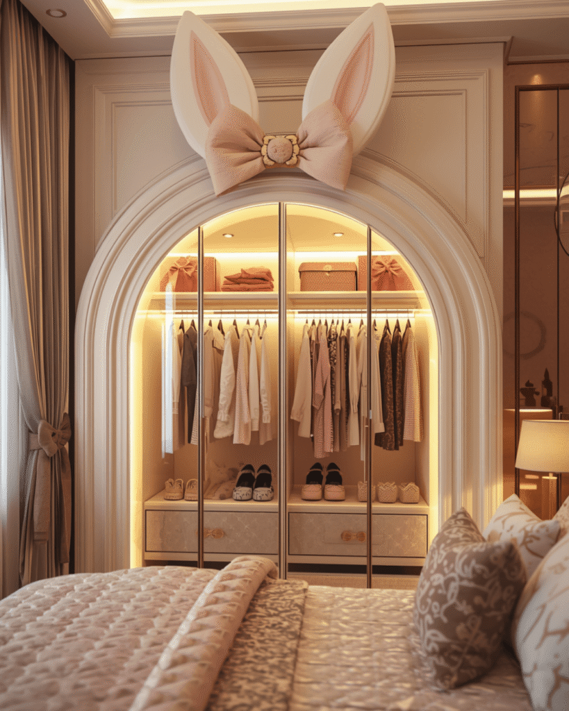 4. Modern Pastel Kids’ Room Decor with Cute Wardrobe