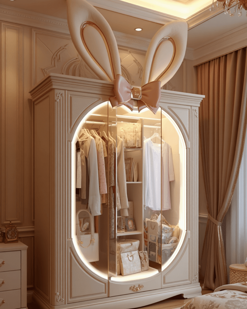 1. Cute Bunny Wardrobe Design Ideas for Kids’ Bedrooms