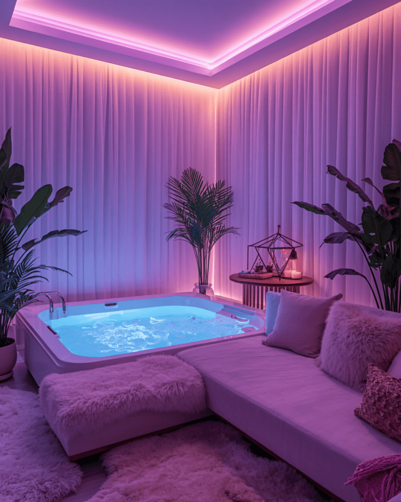 4. Modern Indoor Hot Tub Room Decor Ideas