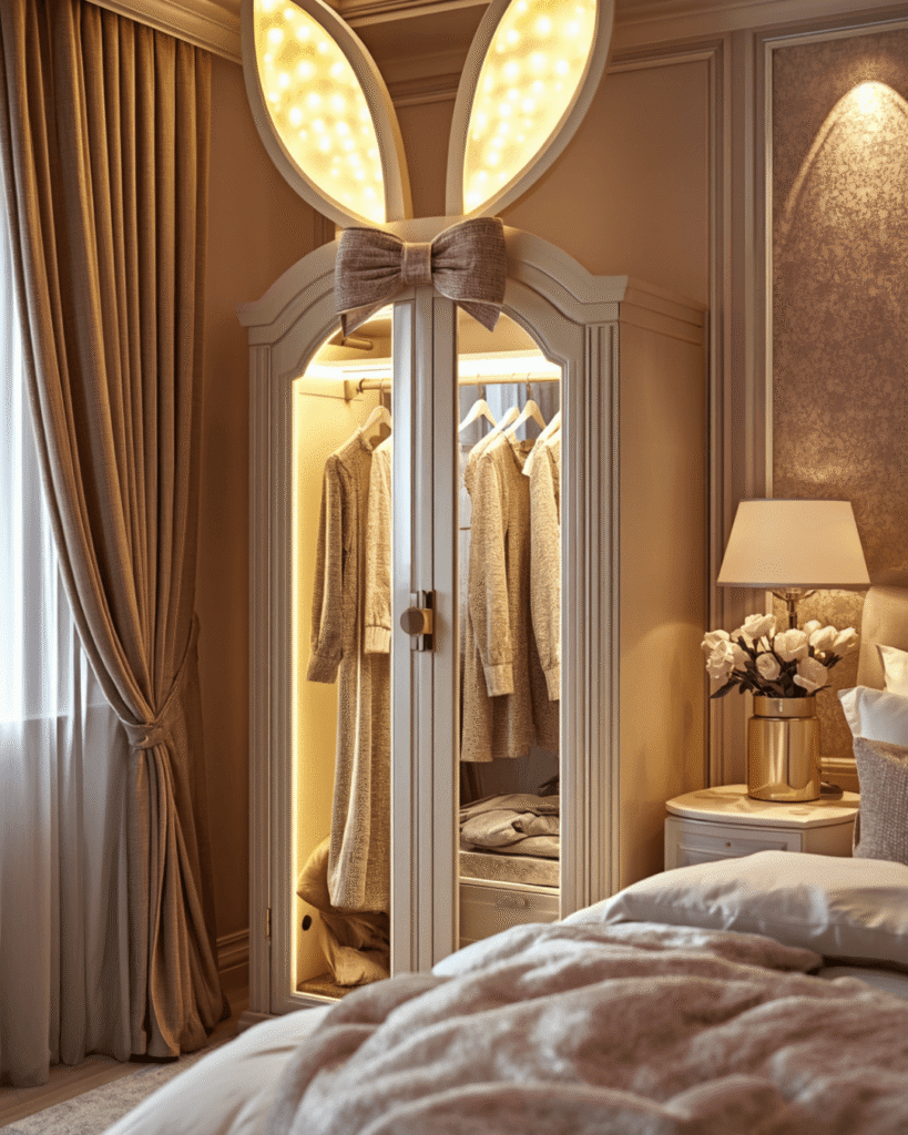 8. Dreamy Princess Bedroom Closet Design Inspiration