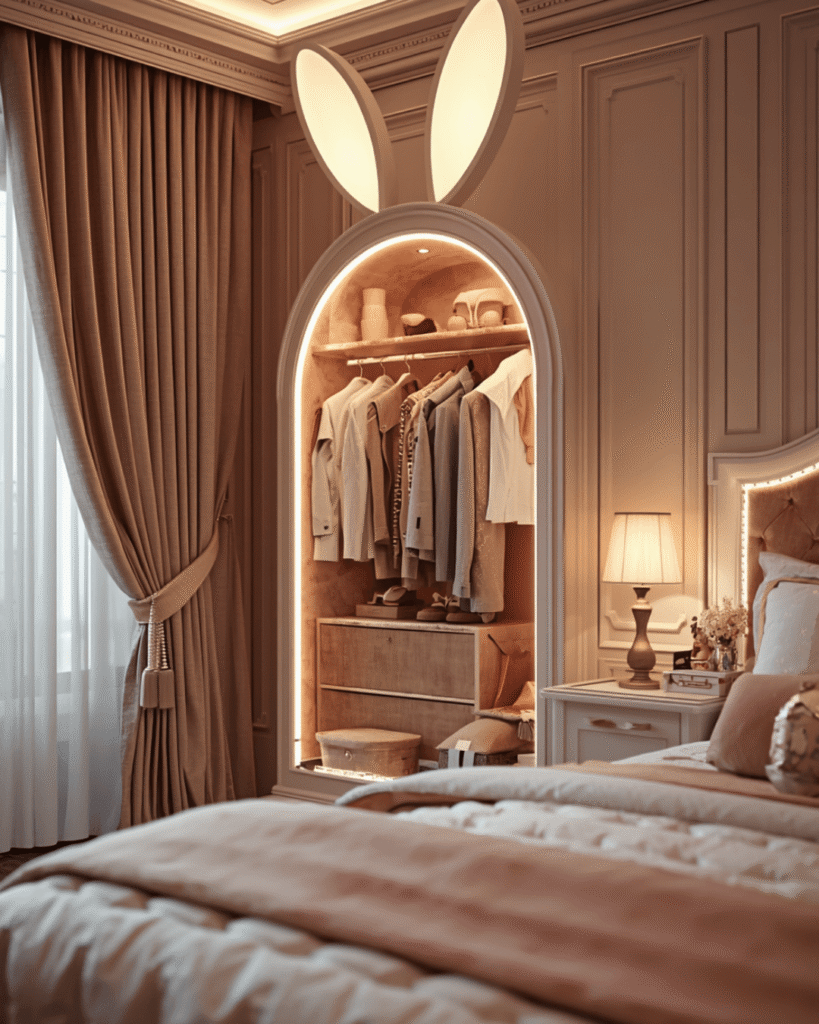5. Stylish Cartoon-Inspired Wardrobe Design for Girls’ Rooms