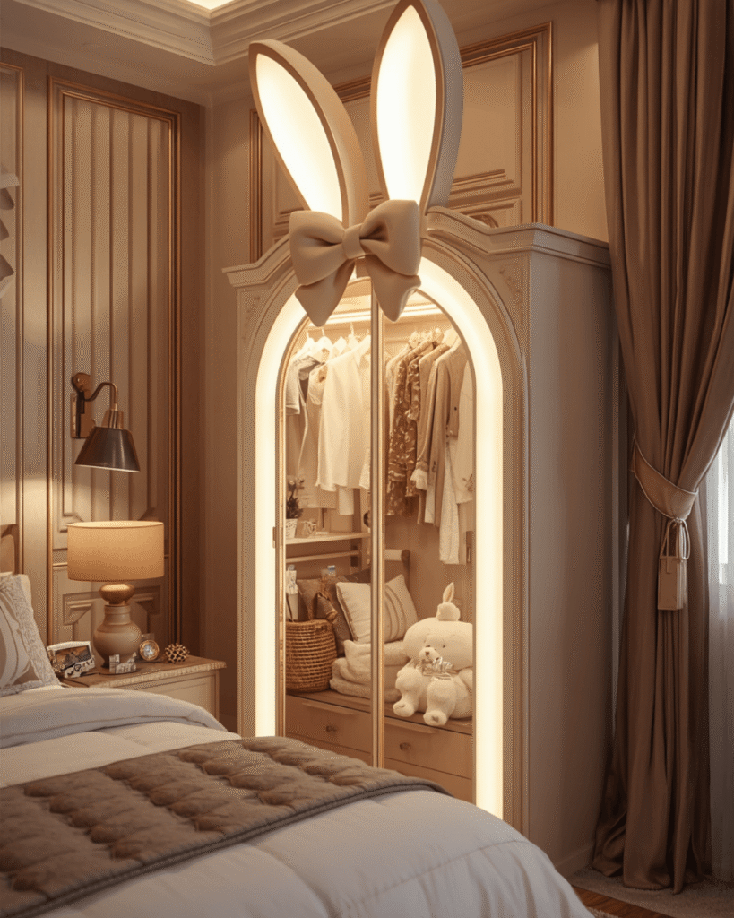 7. Minimalist Bunny Wardrobe Interior for Cute Bedrooms