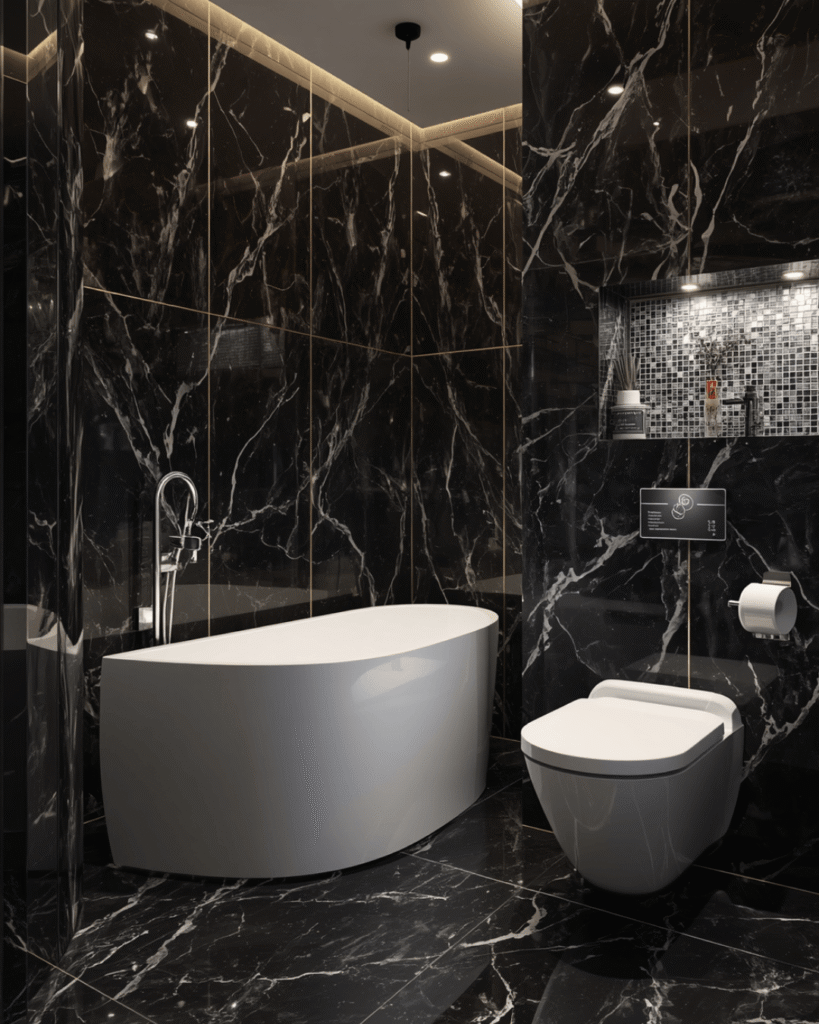 4. Contemporary Black Marble Bathroom Design Trends