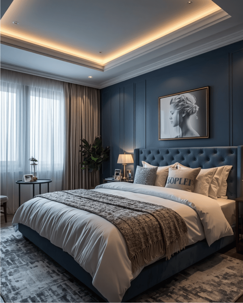 2. How Blue Accent Lighting Transforms Bedroom Interiors