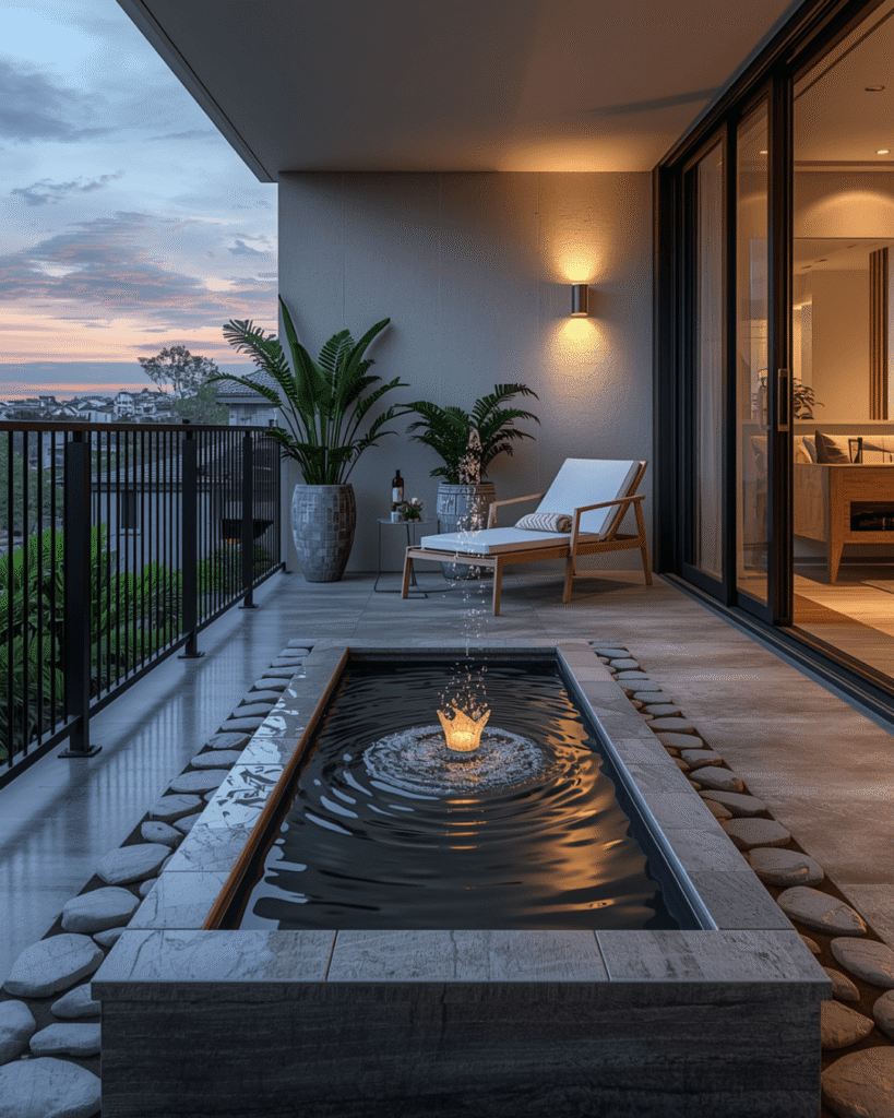 5. Elegant Balcony Decor Ideas with Ambient Lighting