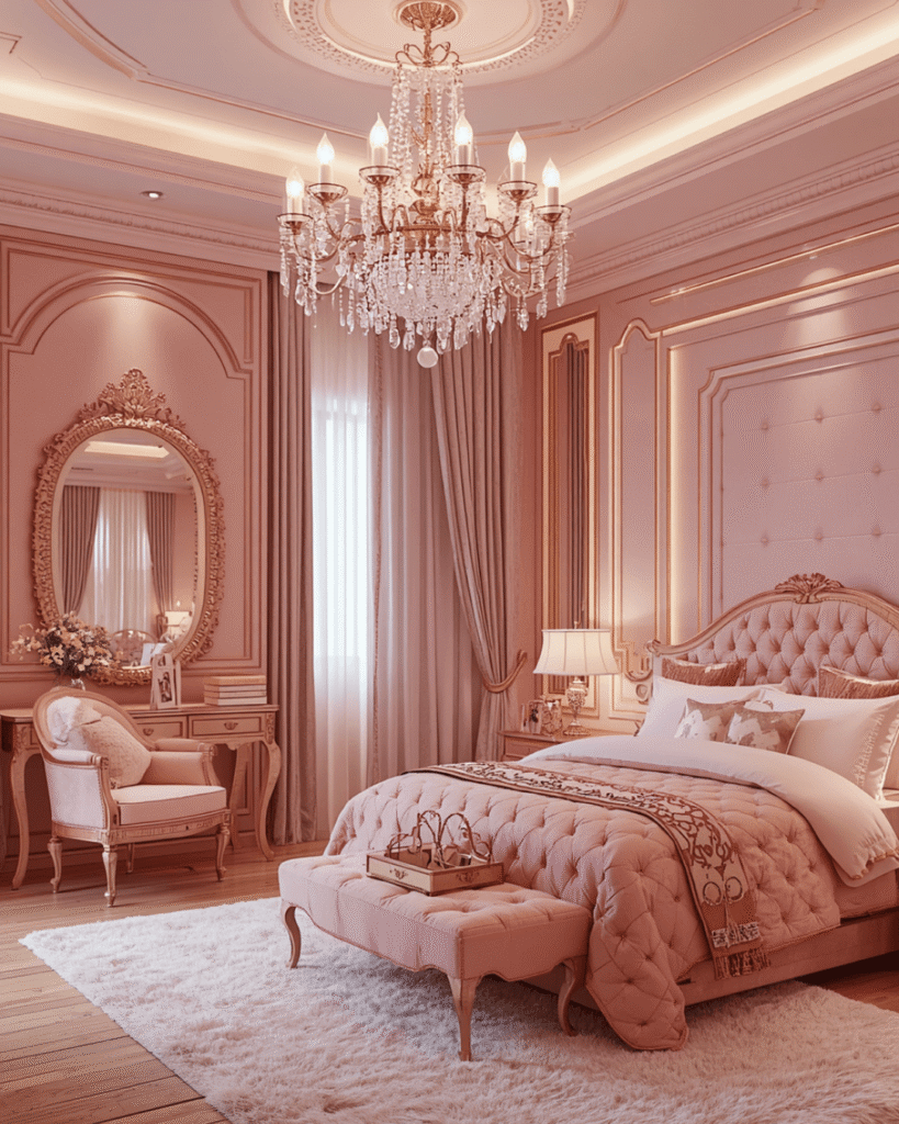 6. Soft Pink Aesthetic Bedroom Ideas for Modern Interiors