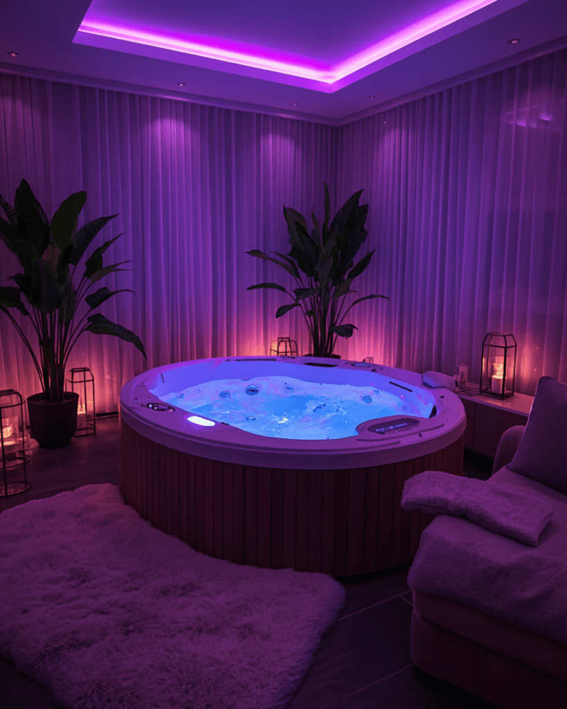 2. Dreamy Neon Spa Room InspirationÂ