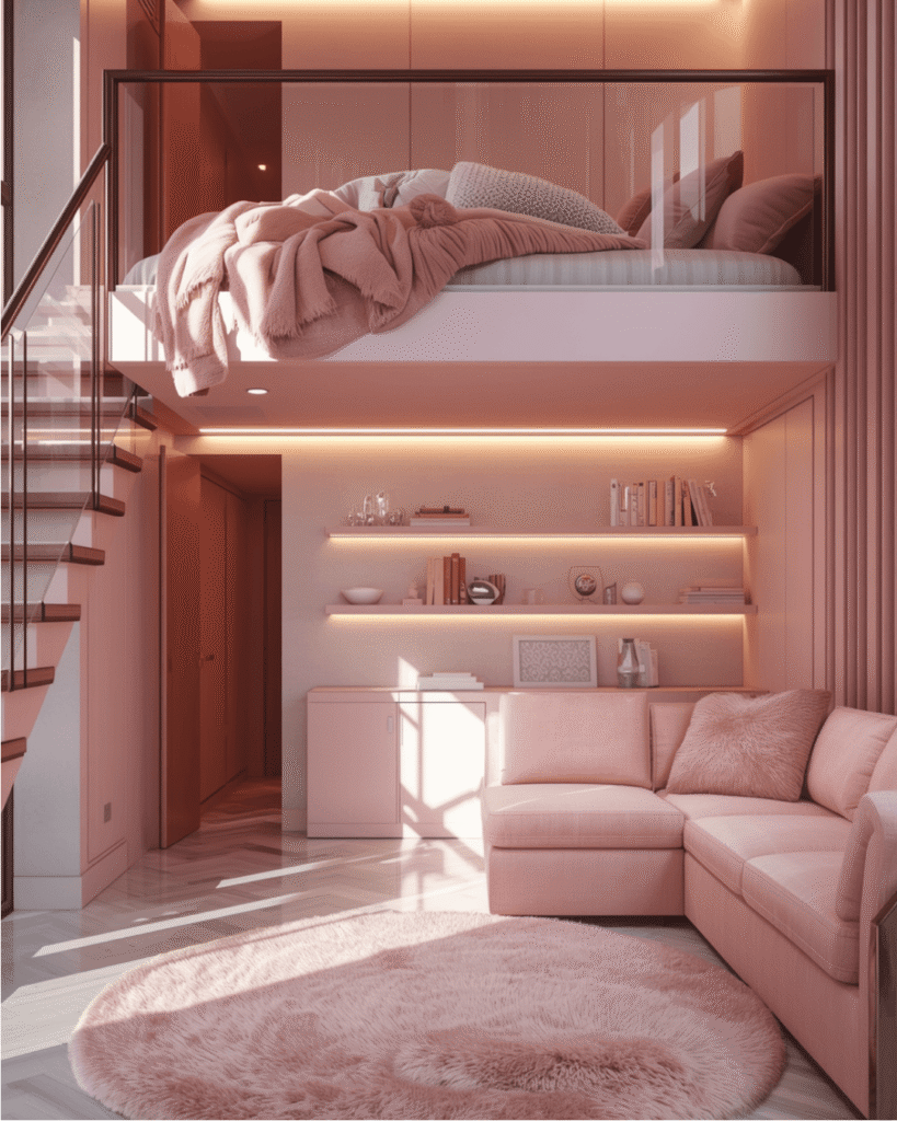 6. Luxury Loft Bedroom Inspiration for Teen Girls