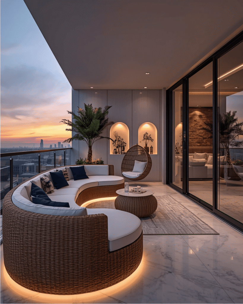 1. Luxury Balcony Lounge Ideas for a Stunning City View Retreat