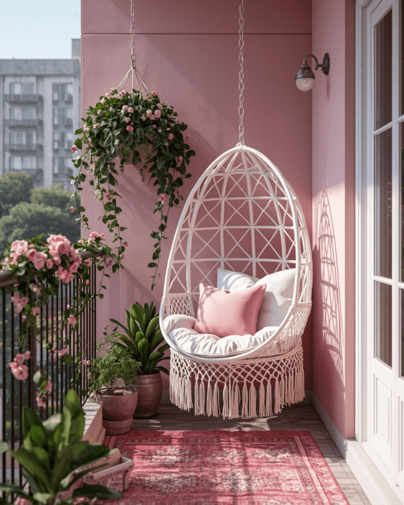 3. Romantic Balcony Decorating Ideas With Flowers