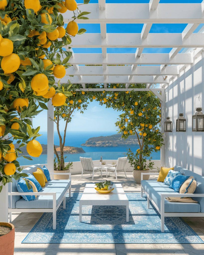 3. Outdoor Lemon Tree Decor Ideas