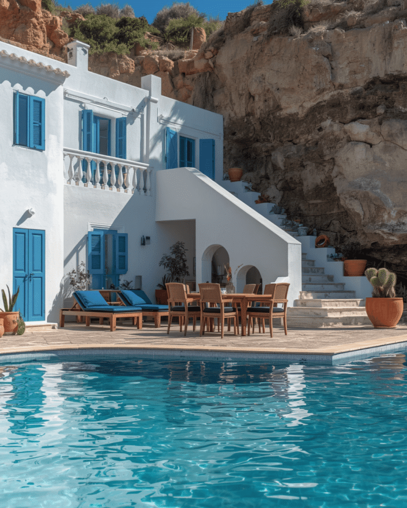 1. Mediterranean Courtyard Pool Design Ideas