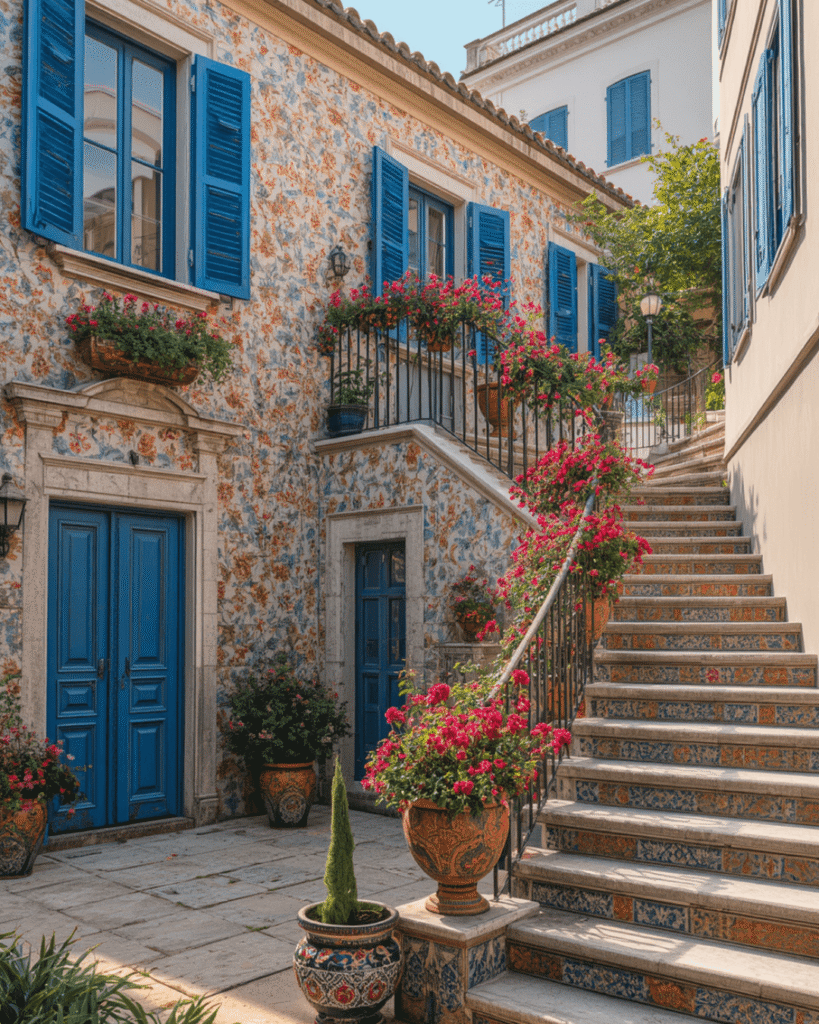 3. Beautiful Blue and White Mediterranean House Inspiration