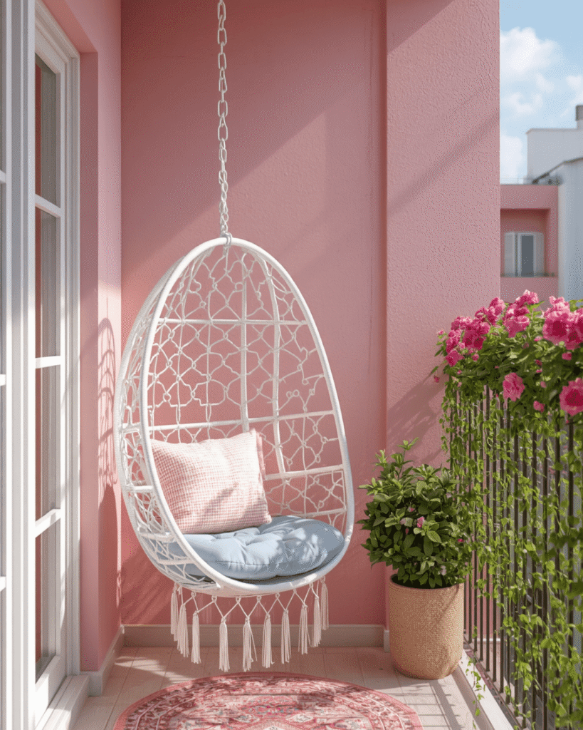 5. Pretty Pink Balcony Inspiration for Apartment Living