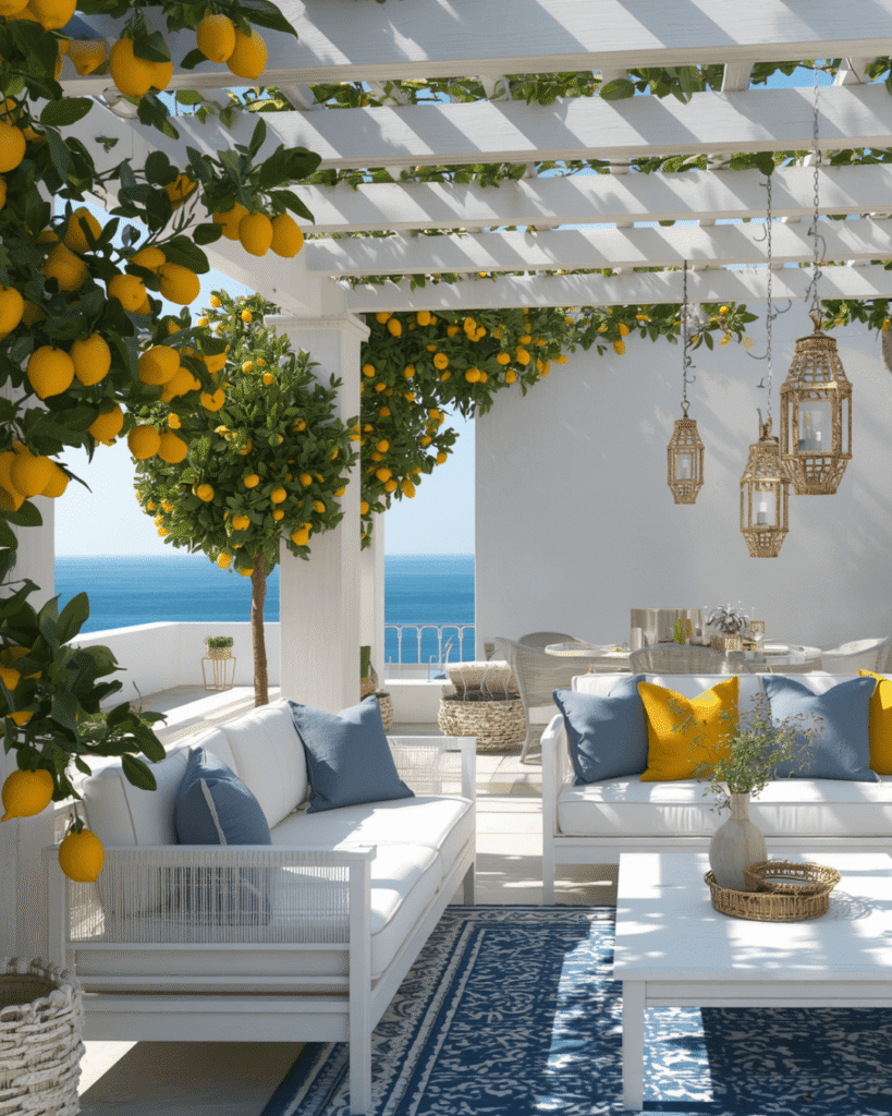 2. Blue and Yellow Patio Decor Ideas