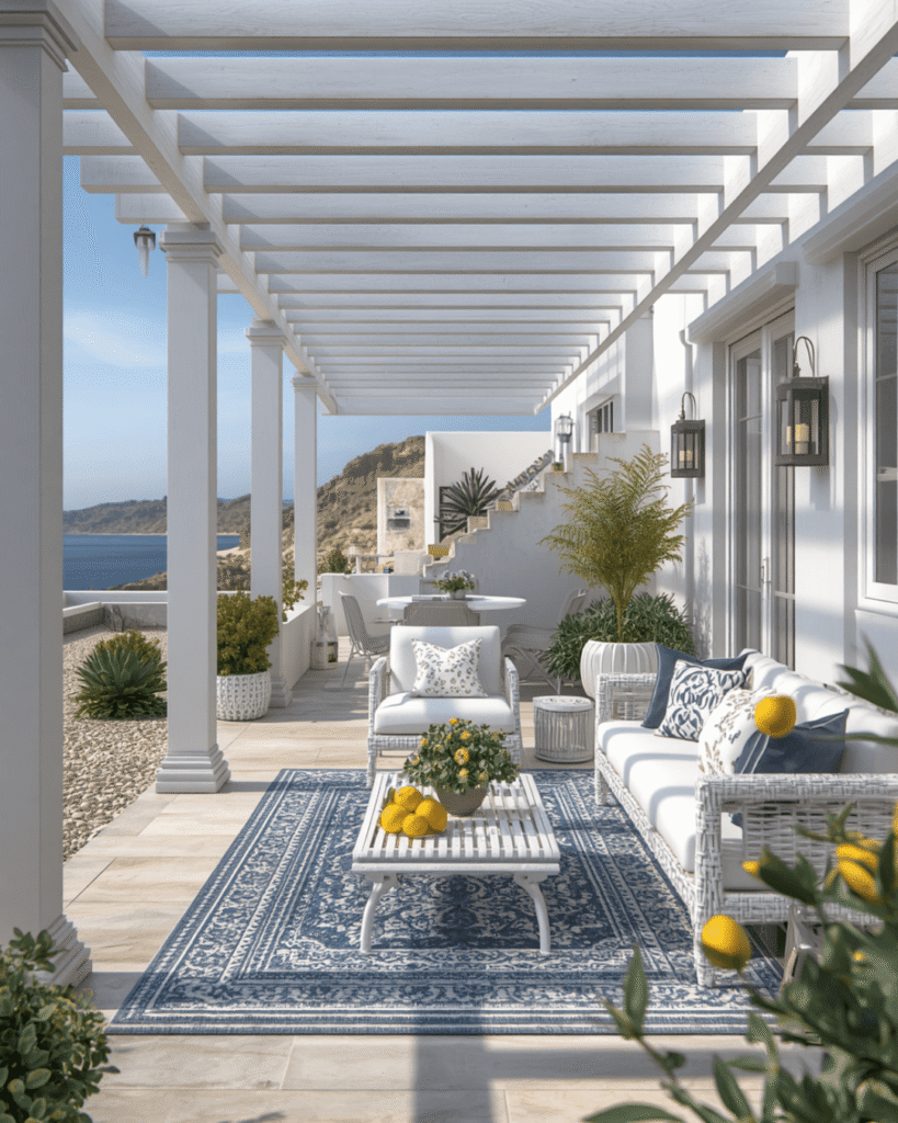 6. Mediterranean Terrace Ideas With Lemon Trees