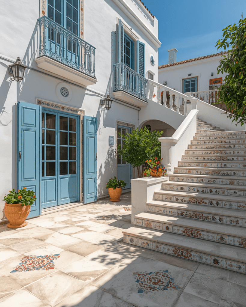 5. Mediterranean Staircase Designs That Elevate Exterior Beauty