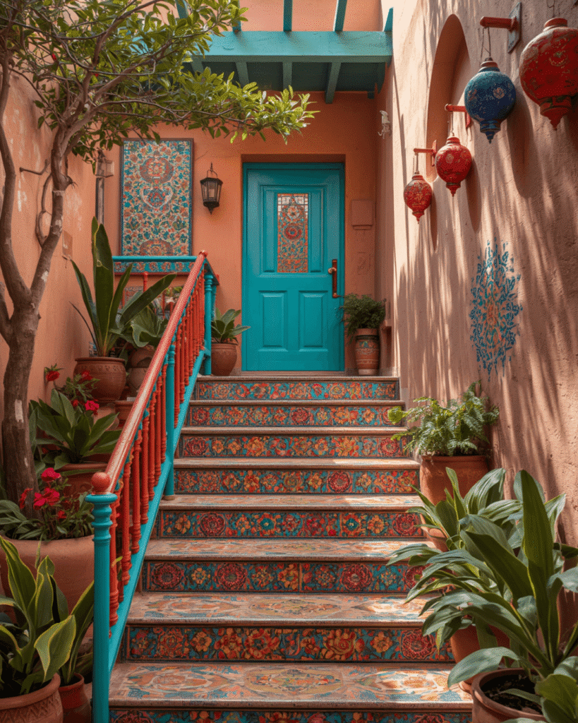 3. Boho Courtyard Design Ideas Filled