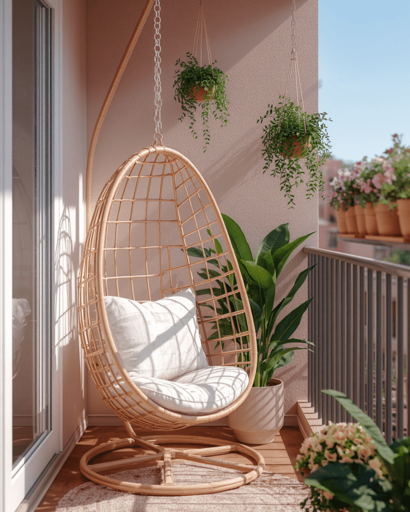 9. Dreamy Apartment Balcony Decor for Relaxation