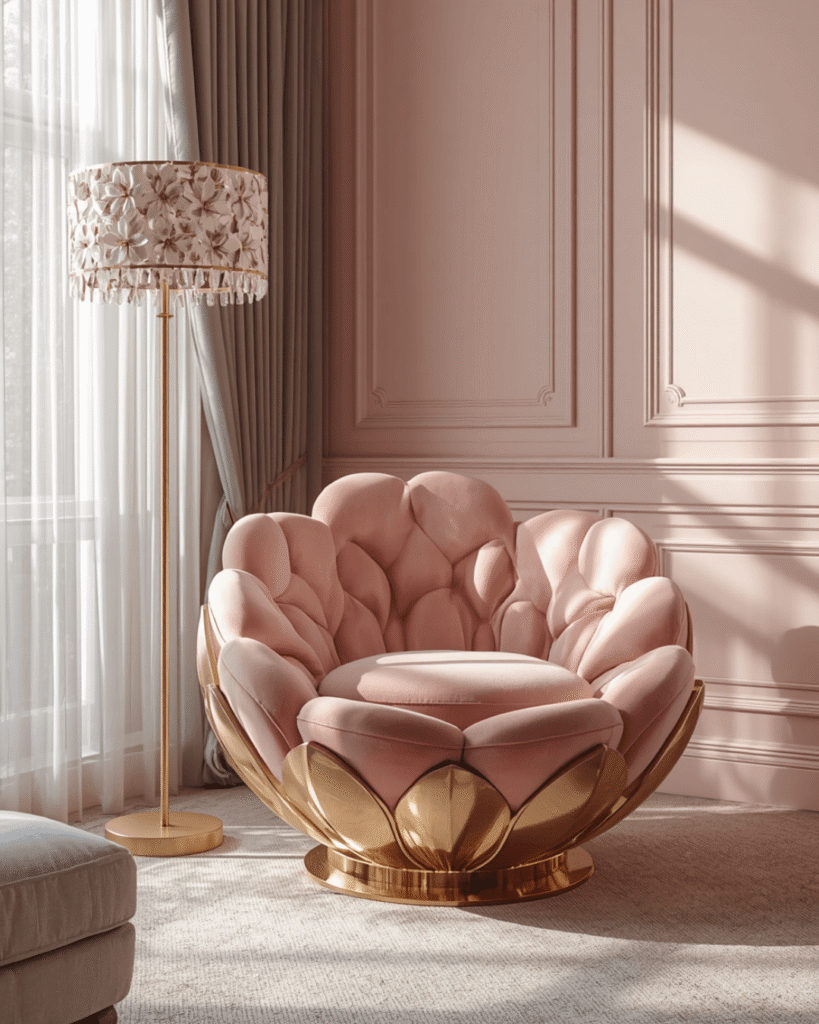 2. Pink Glam Living Room Decor Ideas