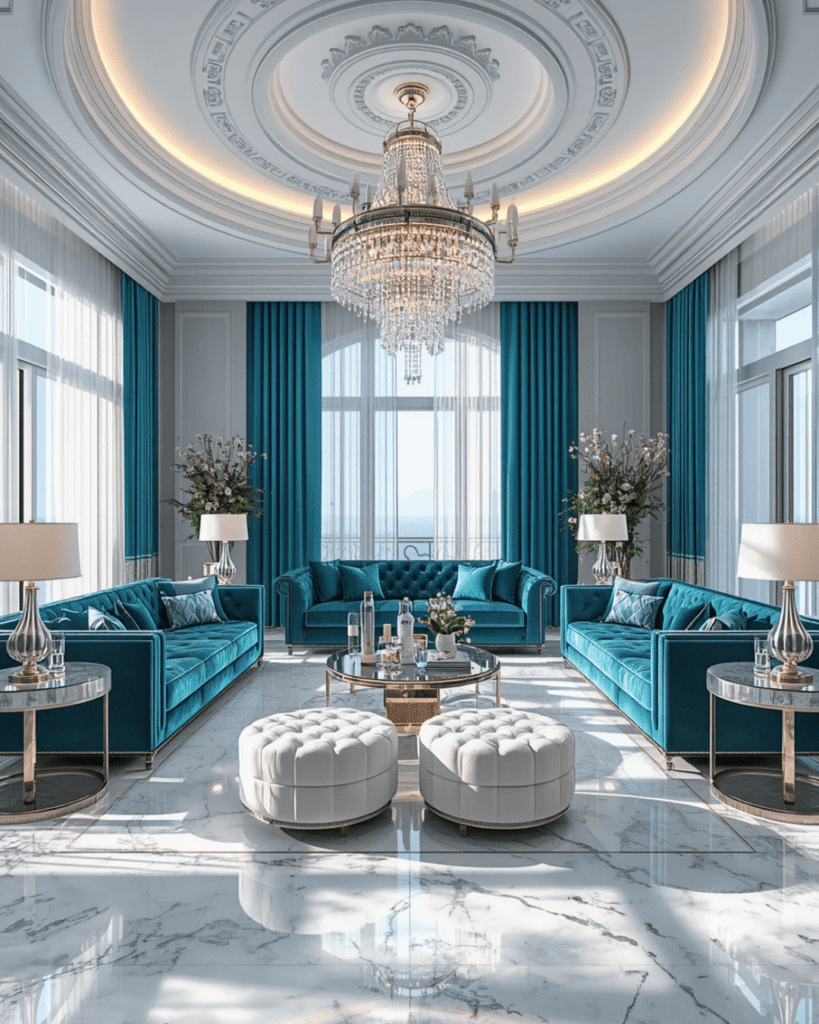 7. Modern Mansion Living Room Design