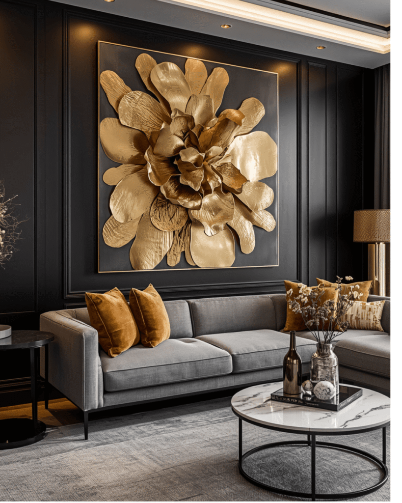 9. Luxury Home Decor Ideas with Marble and Metal