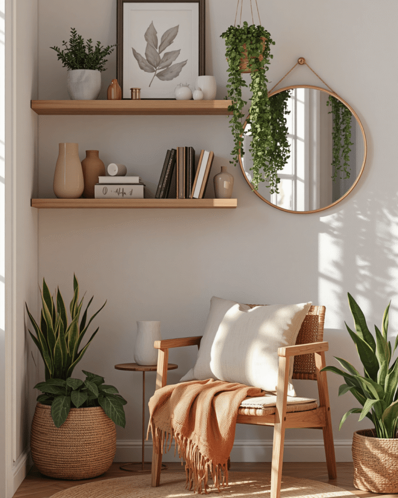 10. Cozy Home Decor Ideas with Floating Shelves