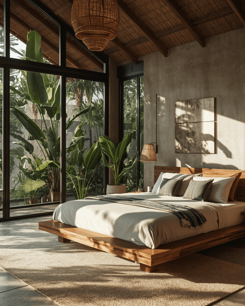 6. Organic Modern Bedroom Design with Natural Materials