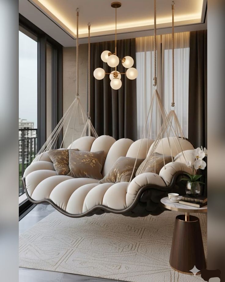 Luxury Hanging Sofa Design Ideas for Modern Living Rooms