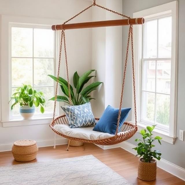 Cozy DIY Swing Chair Designs for Reading Corners