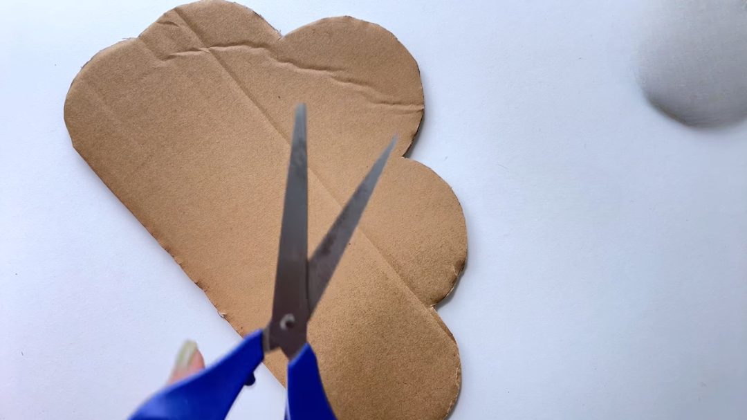 Cut Out the DIY Cloud Lamp Cardboard Base